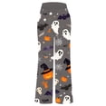 thumbnail image 4 of Fiaer,Halloween Wide Leg Plus Size Pants for Women,Women's Pumpkins Printed Baggy Elastic Waist Trousers,Ladies Drawstring Trendy Lounge Joggers Light Pink S, 4 of 5