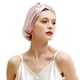 thumbnail image 1 of Gorro de dormir de seda para el cuidado del cabello de las mujeres, gorro de noche de seda natural con elástico en la cabeza (1 pieza, rosa) MFZFUKR JQWJ601-1, 1 of 5