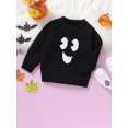 thumbnail image 2 of Toddler Baby Boys Girls Halloween Sweaters Pumpkin Face Long Sleeve Ribbed Knitted Pullover Fall Winter Clothes, 2 of 7