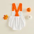 thumbnail image 5 of Xyant My First Halloween Baby Boy Girl Outfit Newborn Corduroy Overalls Bubble Romper Pumpkin/Ghost Sleeveless Bodysuit,Size 6-12 Months, 5 of 7