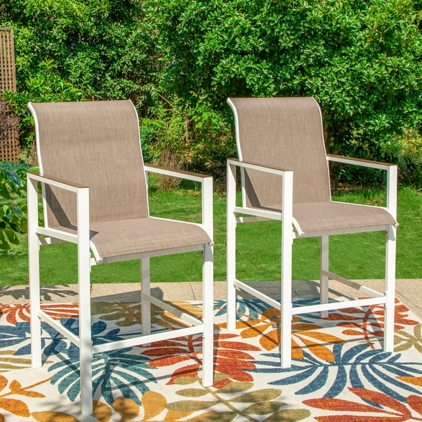 Summit Living Patio Swivel Bar Stools Set of 2, Outdoor Counter Height