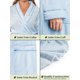 thumbnail image 4 of PAVILIA Batas para Mujer Albornoz Suave y Esponjoso de Lana Felpa Acogedora Bata Larga de Spa con Adornos de satén (S/M Azul Claro), 4 of 5