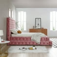 thumbnail image 2 of Eleonora Queen Size Luxurious Upholstered Velvet Bed in Pink Color, 2 of 9