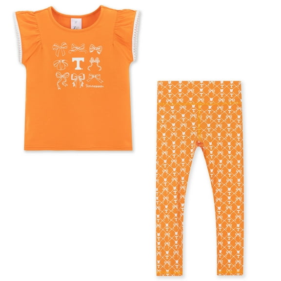 Girls Toddler ZooZatz Tennessee Orange Tennessee Volunteers Tri-Blend Bow Legging and Shirt Set