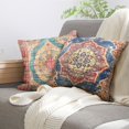 thumbnail image 4 of Throw Pillow Cover 18"x18" Boho, Vintage Persian Pillow Cover Ethnic Decorative Pillow Cases Home Outdoor Square Blue Red Pillowcase for Bed Sofa Couch, 4 of 6