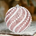 thumbnail image 5 of Pink Christmas Tree Ornaments 8cm - 2PC Glitter Snowball Decor with Bead Accents, Shatterproof Plastic Hanging Pendants for Holiday Decorating, 5 of 6