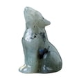 thumbnail image 2 of sunsanly Natural Stone Sitting Wolf Figurine Positive Healing Energy Hand-carved Colorful Faux Crystal Animal Statue Desktop Decoration Ornament, 2 of 8