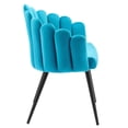 thumbnail image 2 of Modway Vanguard 19.5" Scalloped Back Velvet Dining Chair in Black/Blue, 2 of 7