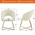 thumbnail image 5 of Furniliving Modern Velvet Accent Chair,Upholstered Vanity Chair with Back Make-up Chair for Living Room, Bedroom,Khaki, 5 of 10