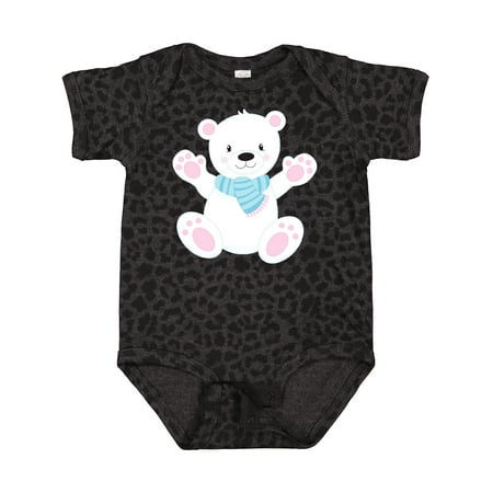 

Inktastic Polar Bear White Bear Cute Bear Bear with Scarf Gift Baby Boy or Baby Girl Bodysuit