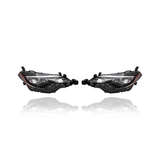 Headlight Assembly - Cooling Direct Fit/For TO2503249; TO2502249 17-19 Toyota Corolla-CE/L/LE/LE-Eco - Pair Left and Right Set, BI-LED With LED-Daytime Running Light, NSF