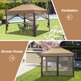 thumbnail image 5 of Outdoor Basic 11'x 11'Pop up Patio Gazebo,Portable Canopy Shade Tent with Sidewalls,Coffee, 5 of 6