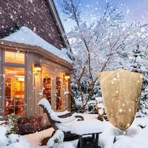 Winter Burlap Plant Cover Bag, Large Burlap Bags with Drawstring, Reusable Jute Sack,Frost Cloth Cold Freeze Protection Cover Bags Tree Freeze Blanket for Outdoor Plants, Shrubs, B