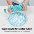 thumbnail image 6 of Mini Ice Cube Tray with Lid and Bin: TINANA Hexagonal Small Ice Trays for Freezer - Easy Release Honeycomb Nugget Ice Tray with Lid - Blue, 6 of 7