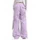 thumbnail image 4 of Pantalones cargo de mujer de cintura media y pierna ancha con bolsillos laterales - Ropa urbana elástica y holgada para viajar - Puños con cordón ajustable en los tobillos, poliéster, para todas la, 4 of 7