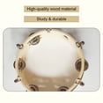 thumbnail image 5 of Tambourine 8 Inch Tambourine Handbell Hand Drum with Double Row Jingles Percussion Instrument for Children Adults, 5 of 5