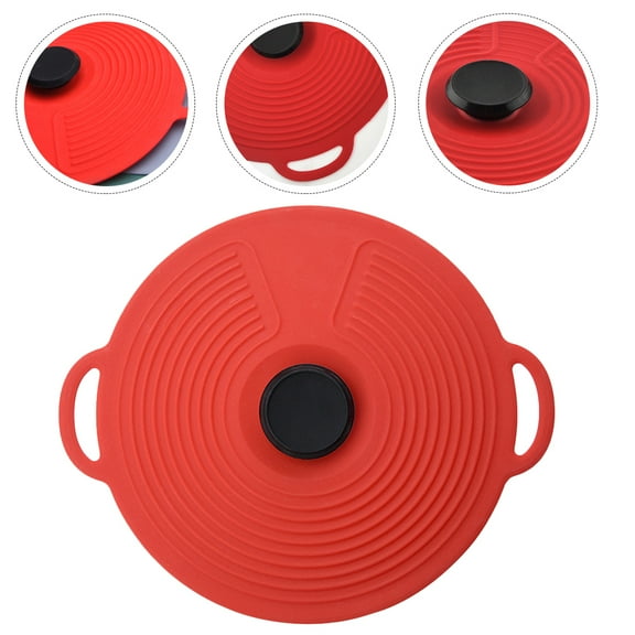 Soimiss Silicone Spill Proof Lids Red Sealing Bowl Covers 1Pcs for Home