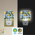 thumbnail image 2 of Yayeee LED Night Light for The Home Plug in With Light Sensors 2 Pack, Light Blue Plaid, 2 of 6