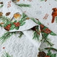 thumbnail image 5 of 3 Pcs Winter Cardinals Christmas Quilt Bedspread Set Holiday Bedding, 5 of 7