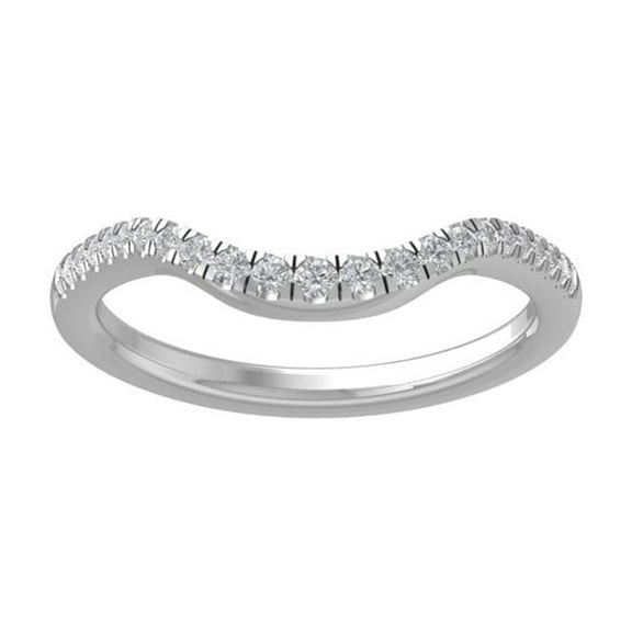 ARAIYA FINE JEWELRY Sterling Silver Diamond Wedding Band Ring (1/6 cttw, I-J Color, I2-I3 Clarity) Size 6.5
