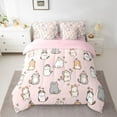 thumbnail image 2 of Homewish Kawaii Cat Kitten Twin Bedding Sets 7-Piece, Cute Cartoon Animal Lover Bedding Comforter Set, Teens Kids Girls Reversible Sheet Sets, Super Cozy Room Decor, 2 of 7