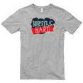thumbnail image 2 of Big Size Hustle Hard Phrase Graphic Design Short Sleeve Cotton Jersey T-Shirt - Heather Grey XL, 2 of 4