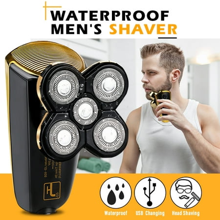 USB Charging Cordless 5 Head Electric Nose Hair Shaver Clipper Beard Trimmer Remover Groomer Kit for