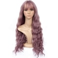 thumbnail image 2 of DOPI Women Girl Long Curly Synthetic Wig Quality Hair Natural Taro Purple Party, 2 of 3