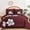 Burgundy, variant on 7-Piece Queen Size Blue Floral Microfiber Comforter Set (90"×90"), All Season Soft Bedding with Sheets, Pillowcases & Shams