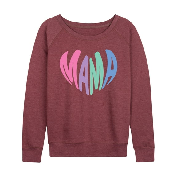 Instant Message - Mama Heart - Women's Lightweight French Terry Long Sleeve Shirt