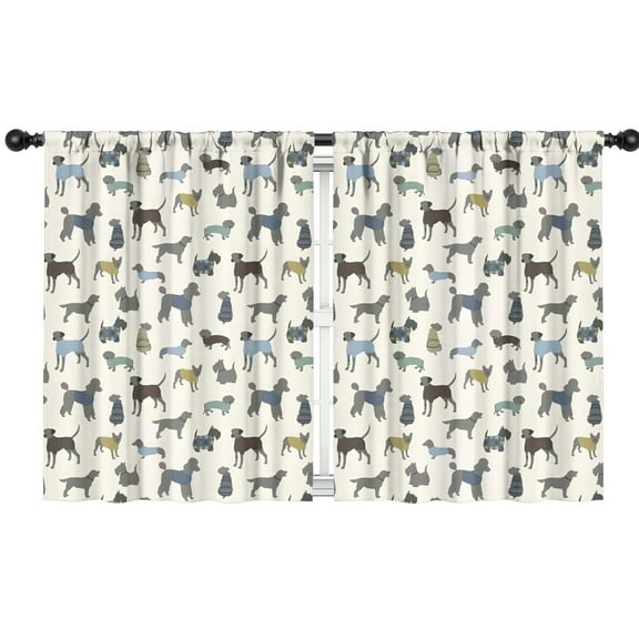 Blackout Kids Curtains,Cute Animal Dogs Childrens Insulated Curtains Set Of 2,Bedroom Essentials,Toddler Room Decor 42"x54"(106x137cm)