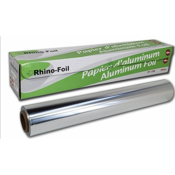Rhino Foil 18 inches Aluminum Foil Roll - 100M - Pack of 6 - Heavy-Duty Food Wrapping Solution (6ct)