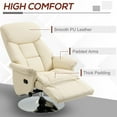 thumbnail image 6 of HOMCOM Adjustable Swivel Recliner Chair with Padded Arms, Cream White, 6 of 10