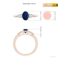 thumbnail image 4 of ANGARA Natural Oval Blue Sapphire Three Stone Ring with Pear Diamonds in 14K Rose Gold for Women (Size-7x5mm) | September Birthstone, Anniversary, Jewelry Gift for Women | Natural Blue Sapphire Ring, 4 of 9