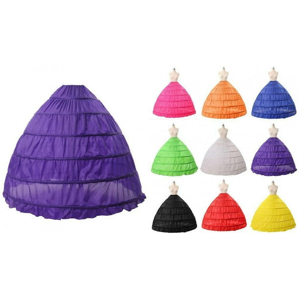 Full A-line 6 Hoop Floor-Length Bridal Dress Gown Slip Petticoat - Walmart.com