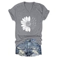 thumbnail image 4 of Plus Size Womens Clothes Womens Floral Tops Short Sleeve, Women's Sunshade Summer T Shirt Plus Size Loose Top Top Girls Short Sleeve Graphic Casual V Neck T Shirt Grey, L, 4 of 4