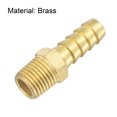 thumbnail image 6 of Uxcell 3/8 inch x NPT 1/4 Male Thread Brass Hose Barb Fitting Straight Pipe Connector, 6 of 6