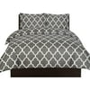Printed Duvet Cover Set with 2 Pillow Shams Brushed Microfiber Stain Resistant, Queen, Grey