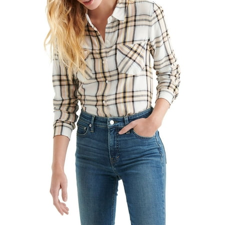 Plaid Long-Sleeve Button-Down Shirt