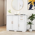 thumbnail image 2 of Costway Buffet Bahut de 40 Pouces Armoire Moderne de Rangement pour Cuisine avec 2 Tiroirs Blanc, 2 of 10