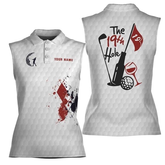 Custom Name Love Golf 19th Hole Women Sleeveless Polo XS-4XL