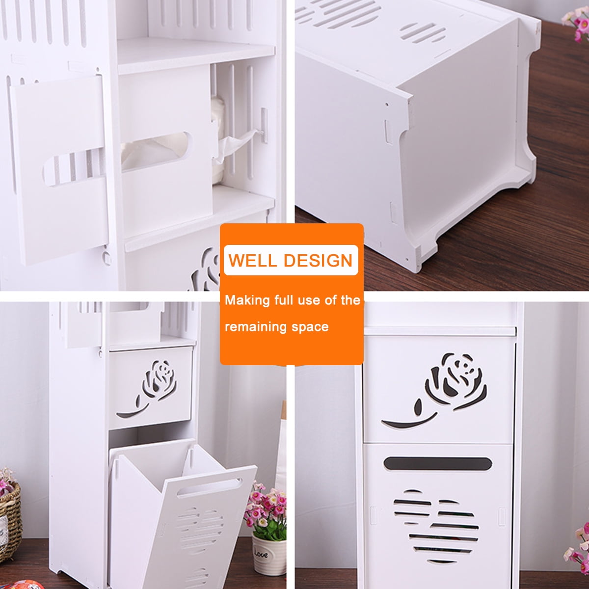 Buy Bestgoods Small Bathroom Storage Corner Floor with Shelves