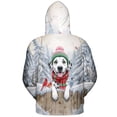thumbnail image 2 of Playful Dalmatian Welcomes Winter Snowy Day with Cardinal Bird All Over Print 3D Hoodie Unisex Merch Hoodies Dog Lover - 2017, 2 of 6