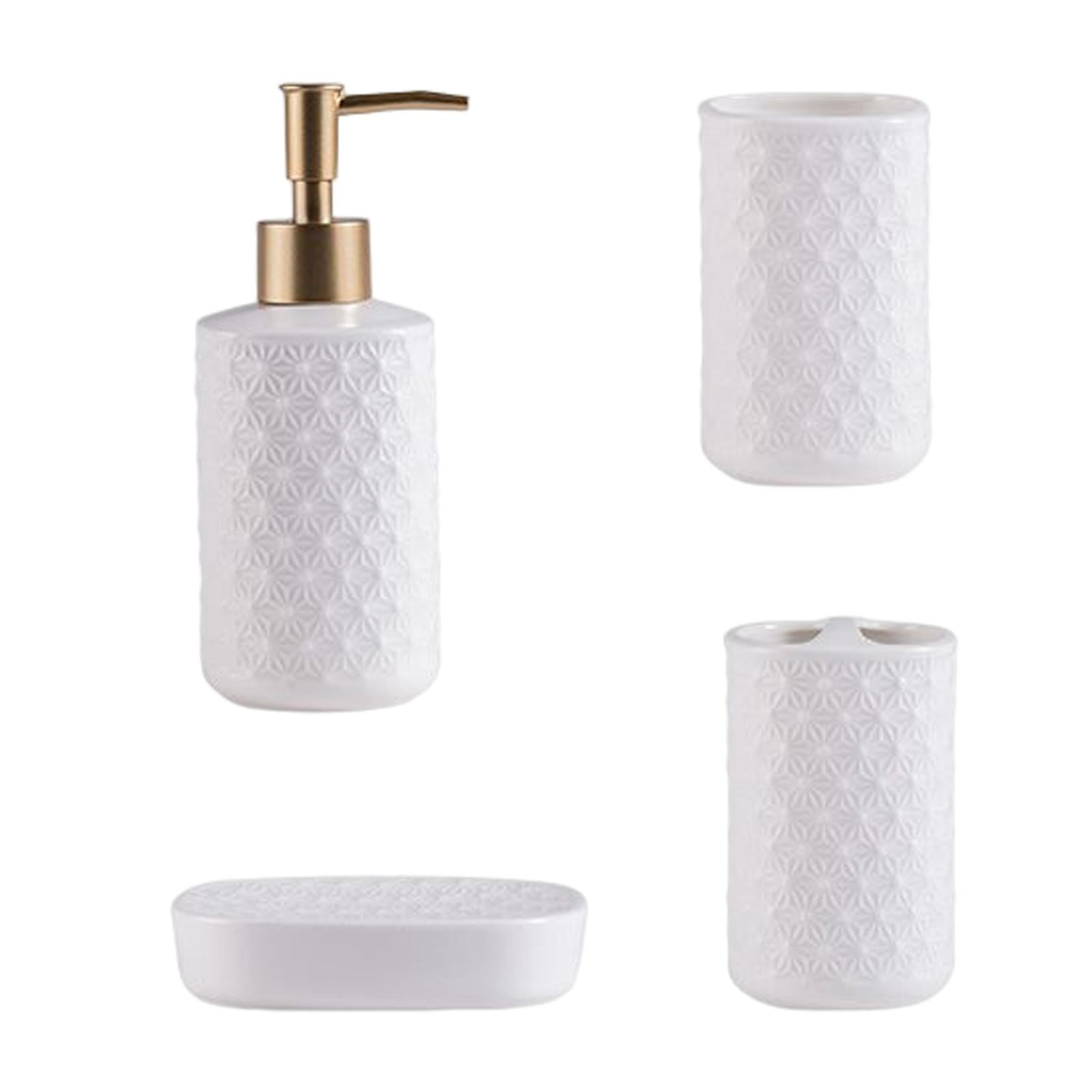 Bathroom Accessories Set, Bottle Toothbrush Holder Toothbrush Cup Ceramic Essential Set for ...