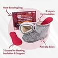 thumbnail image 3 of Snook-Ease Microwavable Heated Slippers Feet Warmers Booties with Heated Insole Inserts, Brown, 3 of 7