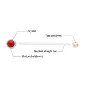 Tomshoo 10PCS Navel Belly Button Ring Pregnancy Maternity Flexible Clear Long Belly Button Rings Navel Retainer Body Piercing