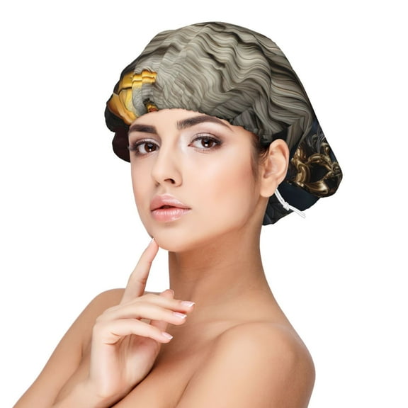 Fuzoiu Noble Style Bald Eagle Print Adult’s Satin Sleeping Cap,Satin Bonnet,Silk Bonnet,Hair Bonnet for Sleeping,Hair Bonnets for Women Curly Natural Hair