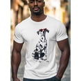 thumbnail image 2 of Dalmatian Dog Men's T Shirts Love Sunglasses T-Shirt for Men Animal Crew Neck Tees Cotton Tops, White, S, 2 of 7