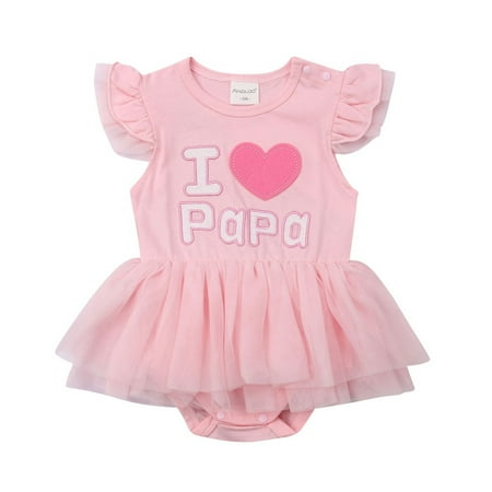 

Lovely Newborn Baby Girls Short Sleeve Tulle Romper Bodysuit Sunsuit