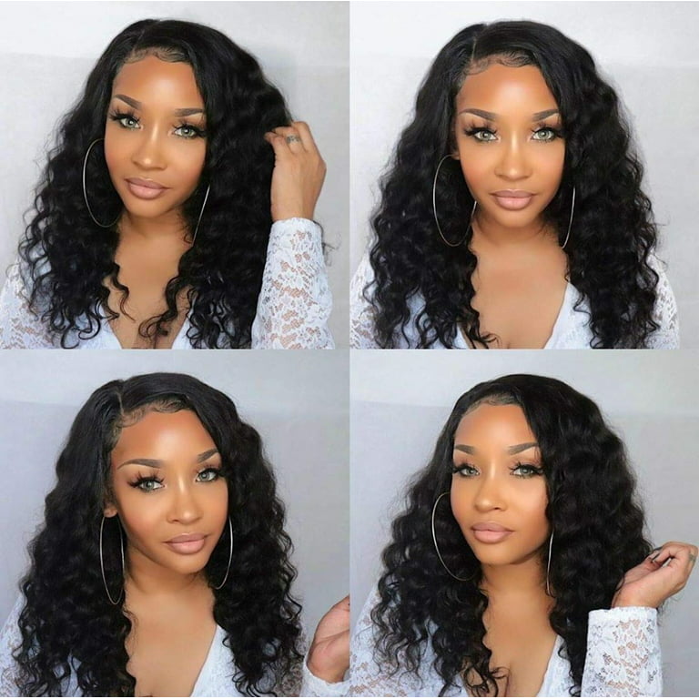 30 32 34 Inch 13x4 Looose Deep Wave Lace Front Human Hair Wig HD  Transparent Lace Frontal Closure Wigs Curly Wave Wig for Black Women 150%  Density Remy Human Hair Lumiere Hair 